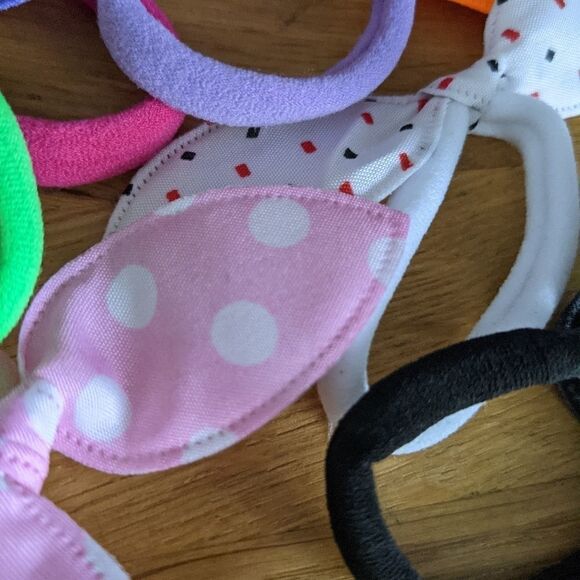 LOT of 10 hair elastics girl bow elastic New - Picture 3 of 5